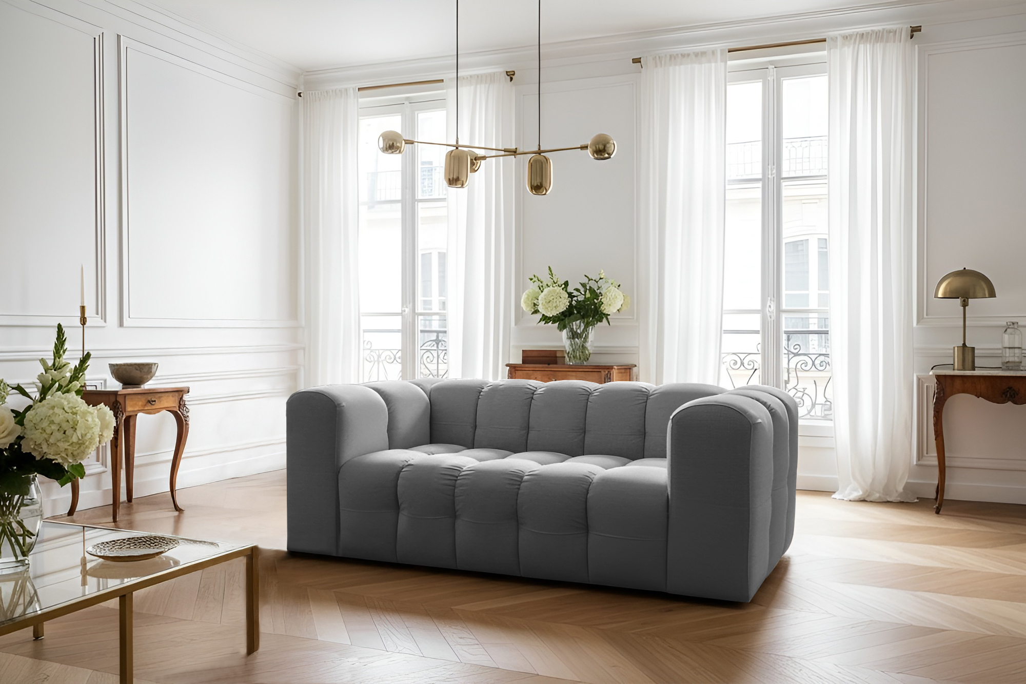 Baloo Sofa 2-Sitzer Grau Tiffany